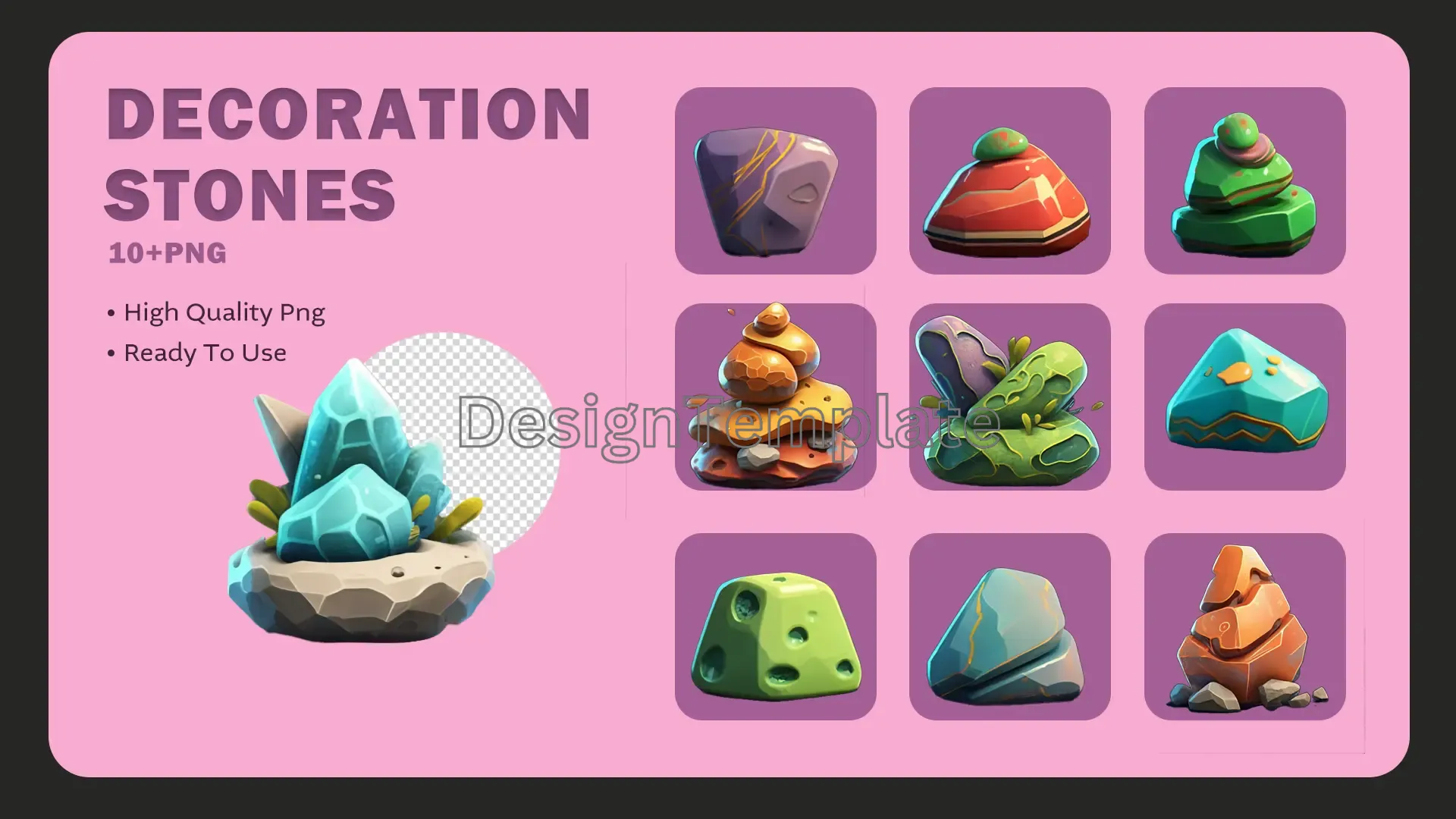 Zen Garden Stones Decorative 3D Elements Mega Pack